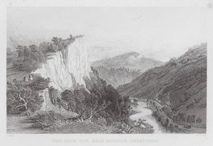 Matlock, Derbyshire yakınlarındaki High Tor (gravür) by Thomas (after) Allom