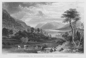 Thirlmere veya Wythburn Water, Cumberland (gravür) by Thomas (after) Allom