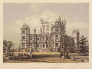 Wollaton Hall, Nottinghamshire (aquatint) by Thomas (after) Allom