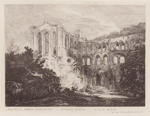 Rievaulx Manastırı (gravür) by Thomas (after) Girtin