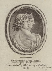 Heliogabalus, Roma İmparatoru ve İmparatoriçe Julia Paula (gravür) by Thomas (after) Worlidge