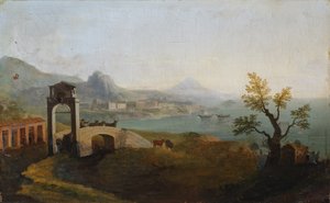 Akdeniz kıyı sahneleri (tuval üzerine yağlıboya) by Thomas (circle of) Marlow