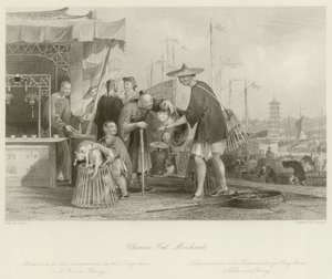 Çinli kedi tüccarları by Thomas Allom