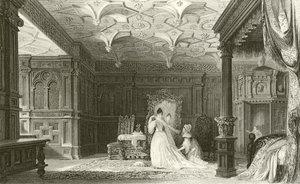 Interior of Sizergh Hall, Westmorland  by Thomas Allom