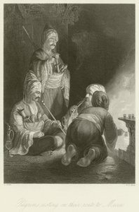 Hacılar Mekke yolunda dinlenirken by Thomas Allom