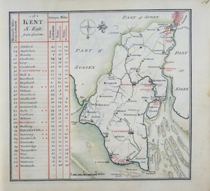 Kent, levha 39r, A Complete Set of England and Wales in General..., 1724 (kağıt üzerinde kalem & mürekkep ve wc)