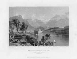 Kilchurn Kalesi, Loch Awe, Dalmally, Argyleshire, 19. yüzyıla doğru bakıyor.