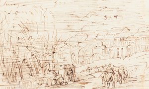 Bir Manzaradaki Figürler [verso] by Thomas Barker