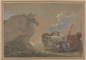 Çoban ve Koyunlu Manzara by Thomas Barker
