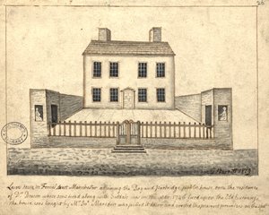 Levers House, Manchester, 1819 (kalem ve mürekkep ve kağıt üzerinde yıkama)