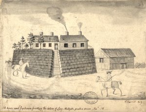 ಓಲ್ಡ್ ಡೈ ಹೌಸ್ ಮತ್ತು ಡೈ ಹೌಸ್, ಮ್ಯಾಂಚೆಸ್ಟರ್, 1819 (ಪೆನ್ ಮತ್ತು ಶಾಯಿ ಮತ್ತು ಕಾಗದದ ಮೇಲೆ ತೊಳೆಯುವುದು) ಟರ್ಕಿ