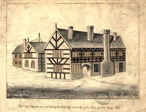 Pool Fold Hall, Manchester, 1819 (kalem ve mürekkep ve kağıt üzerinde yıkama)