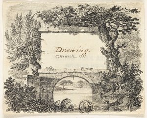 Köprü Ağaçları ile Vinyet by Thomas Bewick