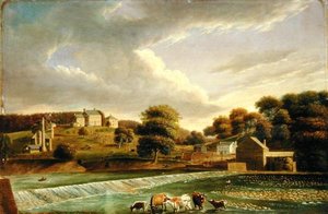 Mill Grove Çiftliği, Perkioman Creek, Philadelphia, 1820 dolayları (panelde yağlı boya)