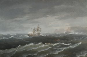 Rocky Coast yakınlarında gemi enkazı by Thomas Birch