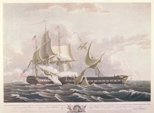 USS Anayasası ve HMS Guerriere arasındaki savaş by Thomas Birch