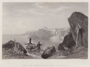 Kaya ve Scylla Burnu, Calabria, İtalya (gravür) by Thomas Brabazon Aylmer