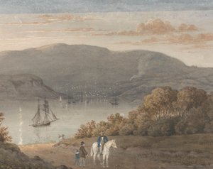 Ön Planda Bir Binici ve Figürlerle La Petite Montagne'den (Alacakaranlık) Port Louis
