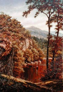 Bir Dağ Gölünde Yaz Günü by Thomas Charles Farrer