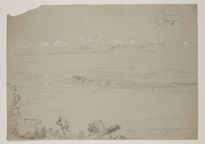 Muri Simmental, mu Busuwisi, 1841 (ikaramu yazamuye hamwe na gouache ku mpapuro) ki by Thomas Cole