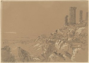Juno, Lucina ve Concordia Tapınakları - Agrigentum, Sicilya by Thomas Cole