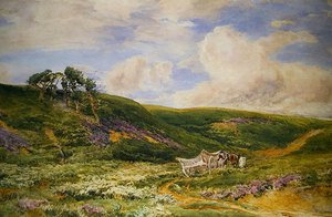 Arabalı Manzara (kağıt üzerine sulu boya) by Thomas Collier