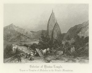 Exterior of a Hindu temple  by Thomas Colman Dibdin