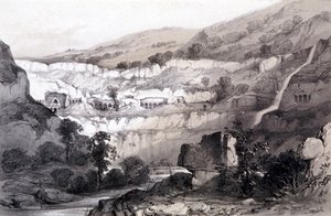 Mağaraların Görünümü, Ajunta, Hindistan, 1844