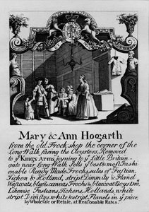 Mary ve Ann Hogarths mağazası için ticaret kartı, 1807, 1827. by Thomas Cook