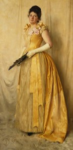 Altınlı Kadın - Bayan Portresi, 1891 dolayları by Thomas Cooper Gotch