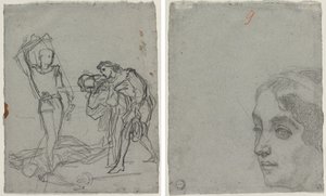 Maskeli Balodan sonra düello (rekto); Bir Kadının Başı (versi) by Thomas Couture