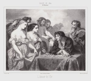Altın Aşkı (gravür) by Thomas Couture