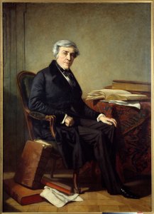 Jules Michelet (1798-1874) Fransız tarihçi ve yazar portresi. Thomas Couture (1815-1879) tarafından yapılan tablo by Thomas Couture