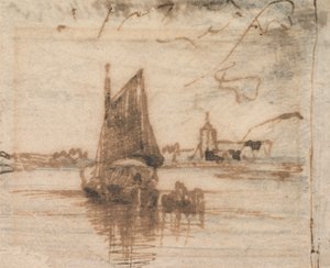Bir Yelkenli Tekne Durduruldu by Thomas Creswick