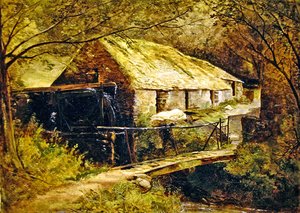 Dolgelly Mill, Kuzey Galler (tuval üzerine yağlı boya) by Thomas Creswick