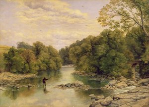 The River Tees at Rokeby, Yorkshire, c.1860 (tuval üzerine yağlı boya)