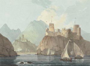 Jellali ve Merani Kalelerinin Doğu Görünümü, Muskat by Thomas Daniell