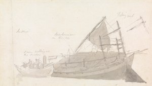 Yanında Küçük Tekne Olan Balıkçı Teknesi by Thomas Daniell