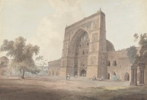 Jami Camii'nin Ana Girişi, Jaunpur by Thomas Daniell