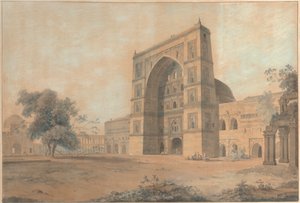 Sultan Hussain Sherki Tarafından Yaptırılan Juanpore Camii | Aralık 1789'da çekildi by Thomas Daniell