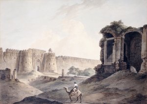 Purana Quila, Delhi, by Thomas Daniell