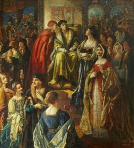 Kral Henry VII, Bristol Vatandaşlarını eşleri çok güzel giyindiği için cezalandırdı by Thomas Edwin Mostyn