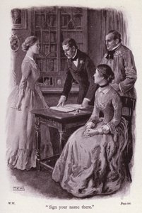 Wilkie Collins tarafından Beyazlı Kadın için İllüstrasyon (litho) by Thomas Eyre Macklin