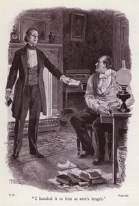 Wilkie Collins tarafından Beyazlı Kadın için İllüstrasyon (litho) by Thomas Eyre Macklin