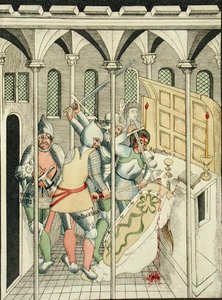 Stratford Upon Avon'daki Trinity Şapeli'nden Canterbury'de St. Thomas a Becket'in (c.1118-70) Suikastı by Thomas Fisher Hoxton