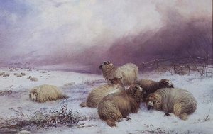 Koyunlu Bir Kış Manzarası by Thomas Francis Wainewright