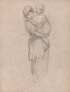 lâ notasi, genç kız, kucaklıyor, lâ notasi, çocuk by Thomas Gainsborough