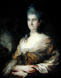Elizabeth Chudleigh (1720-88) olduğu söylenen Bir Hanımefendinin Portresi (panelde yağlı boya) by Thomas Gainsborough
