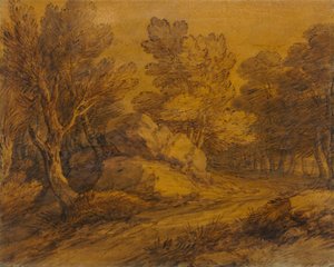 Bir Ormanın İçinden Dolambaçlı Bir Yol ile Sahne, c. 1770. by Thomas Gainsborough