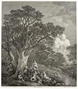 Ateşin Etrafında Toplanan Çingenelerle Ormanlık Manzara by Thomas Gainsborough